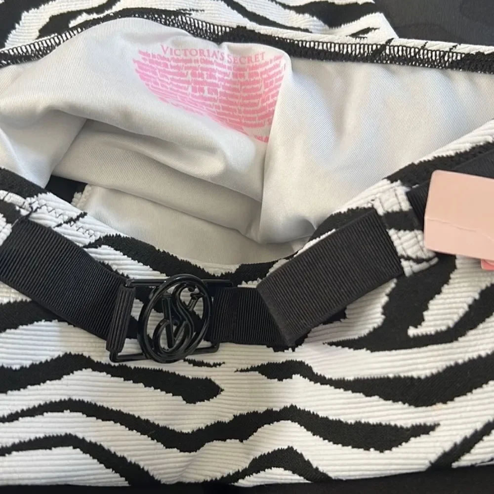 Victorias Secret Swim Wild Wanderer Bralette Bikini top and Bottoms Set Zebra